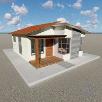 Villa préfabriquée de luxe à 3 chambres, structure en acier galvanisé, design moderne, panneau sandwich, couleur personnalisée, haute qualité, modulaire, petite