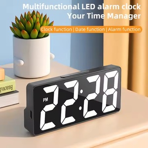 <span class=keywords><strong>Reloj</strong></span> <span class=keywords><strong>despertador</strong></span> de escritorio de cuarzo para niños, espejo Digital multifuncional inteligente <span class=keywords><strong>con</strong></span> luz de escritorio LED, diodo colorido para habitación escolar - Product Image 2