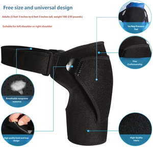 Penyangga Bahu Kompresi Neoprena yang Dapat Disesuaikan untuk Pria dan Wanita, Bernapas, untuk Meredakan Nyeri Rotator Cuff dan Sendi AC - Product Image 5