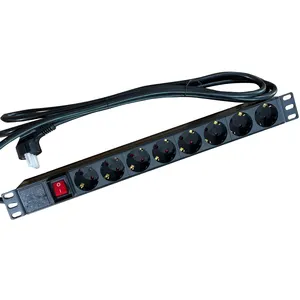 19inch 1U German PDU with 8 Units European Standard Sockets