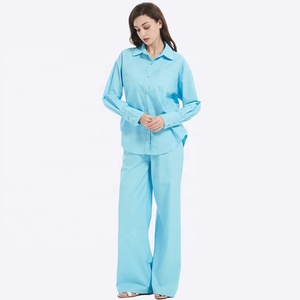 Ensembles de vêtements de détente pour femmes, ensembles de survêtement d'automne, chemise pour femmes, <span class=keywords><strong>pantalon</strong></span> palazzo, ensemble deux pièces, vêtements pour femmes - Product Image 3