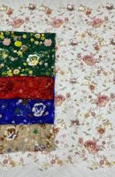 Plante Colorée Broderie Paillettes Broderie Haut De Gamme Robe Cheongsam Tissu À Paillettes