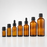 Botol Minyak Esensial Kaca Amber 5ml 10ml 15ml 20ml 30ml 50ml 100ml dengan Pilihan Tutup Pipet
