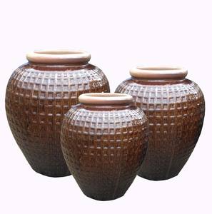 Grands pots de fleurs en céramique, résistants au gel, faits à la main, style rustique européen, pour centres commerciaux, jardins et décoration intérieure TERREN RT6600 - Product Image 3