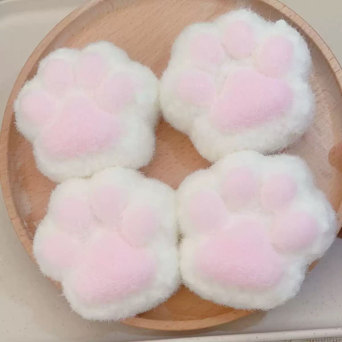 Pink plush rice ball cat claw (without clip)