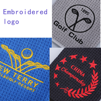 Serviette de golf en microfibre personnalisée avec logo imprimé par sublimation, serviette de golf gaufrée avec crochet, vente en gros