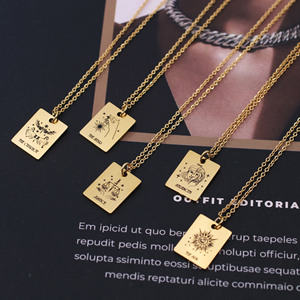Collar con colgante Rectangular Retro para mujer, collar de la Serie 22 cartas del Tarot Magician <span class=keywords><strong>the</strong></span> Fool <span class=keywords><strong>Priestess</strong></span> - Product Image 2