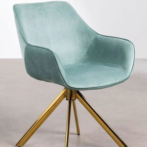 Chaise de salle à manger pivotante Design moderne nordique 360 avec pieds en métal Fauteuil de vente chaude pour restaurant café salon hôtel - Product Image 1
