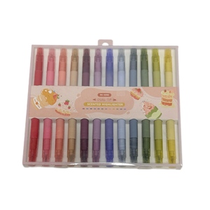 Ensemble de 12 surligneurs fluorescents à double pointe H-TONE, magnifiques surligneurs parfumés aux fleurs, pastel, pour <span class=keywords><strong>dessin</strong></span> artistique <span class=keywords><strong>kawaii</strong></span>, gribouillage - Product Image 1