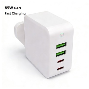 85W GaN Charger 4-Ports Fast Charging <strong>USB</strong> C PD 3.0 QC3.0 <strong>UK</strong> <strong>Plug</strong> for MacBook Laptop iPhone Samsung Travel Phones - Product Image 1