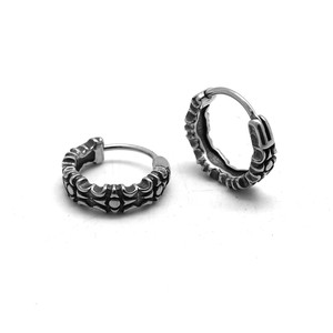 Pendientes de aro de plata tibetana yunnique, diseño geométrico de acero inoxidable 316 para hombres y mujeres, venta al por mayor de fábrica de joyería - Product Image 5