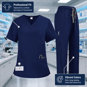 Tenues médicales à manches courtes de qualité supérieure, anti-humidité, extensibles, pour médecins et infirmières, idéales pour le personnel dentaire - Product Image 1