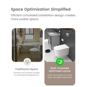 Conception peu encombrante Bouclier en mousse Aucune limite de pression d'eau Toilette intelligente avec installation murale - Product Image 3