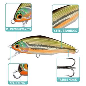 M44 Rápido Afundando Micro Minnow Bass Fishing Bait Hard Bait para Salmon e Catfish Trout Stream LureHard Fishing Lure 44mm 3.5g