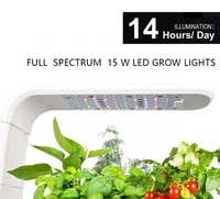 Rumah Kaca Hidroponik Elektronik Modern untuk Rumah, 3 Pod Penanam dengan Lampu LED untuk Menanam Herbal di Ruang Sempit, Warna Putih