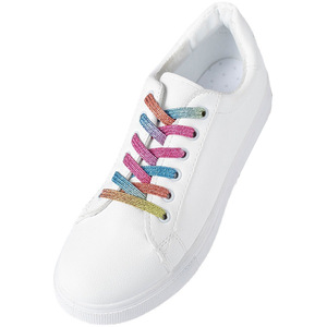 Olian Elastische Schoenveters Zonder Stropdas Schoenveters Plat Regenboog Goud Glitter Elastiekjes Capsule Schoenveter Voor Sneakers - Product Image 6
