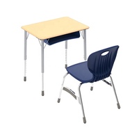 Table d'étude rectangulaire moderne en plastique pour écoliers, réglable en hauteur, personnalisable, avec chaise pour enfants - Vente en gros
