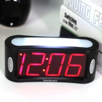 Horloge numérique LED de grande taille en gros, horloge de bureau avec son personnalisé, veilleuse, chambres à coucher