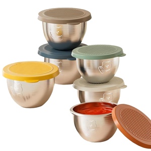 Contenant à sauce rond en acier inoxydable de 70 ml avec couvercle, pour vinaigrette, ketchup, sauce, bol de trempage, style américain - Product Image 1