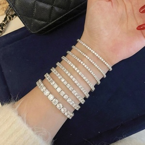 Bracelets tennis Hiphop en moissanite VVS certifiée GRA, taille brillant rond, argent 925 plaqué or 18 carats, bijoux de luxe unisexe. - Product Image 4
