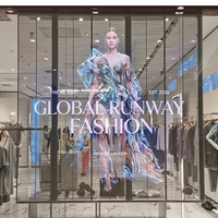 Écran LED transparent d'intérieur P2.6 P3.9 P7.8 1000x500, affichage LED transparent en grille pour centre commercial
