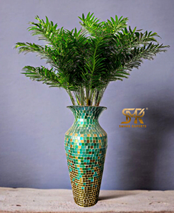 Jarrón de Piso de Mosaico Bohemio, Maceta Decorativa Ecológica, Perfecta para Esquinas de la Sala de Estar y Espacios de Jardín Interiores por SMARKEXPORTS - Product Image 5