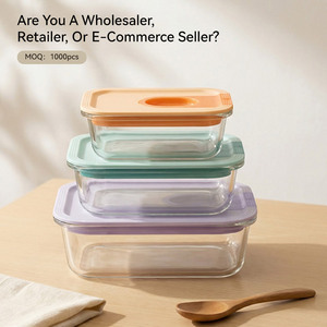 Recipientes de Vidrio para Almacenamiento de Alimentos, Aptos para Microondas, Lavavajillas y Libres de BPA, con Apertura a una Mano y a Prueba de Fugas, Novedad - Product Image 3