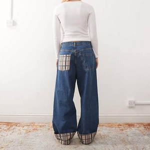 بنطلون جينز رجالي مخصص بقصة واسعة من الأسفل للرجال والنساء - Product Image 4