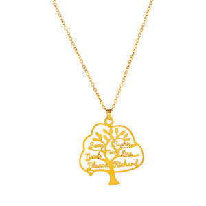 <span class=keywords><strong>Collier</strong></span> personnalisé avec nom en acier inoxydable plaqué or 18 carats, motif <span class=keywords><strong>de</strong></span> plante en bambou, <span class=keywords><strong>collier</strong></span> sportif pour femme, chaîne <span class=keywords><strong>de</strong></span> pull - Product Image 5