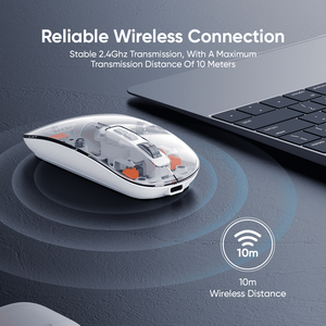 VIDVIE trong suốt từ bìa 2.4G không dây chế độ kép có thể sạc lại Chuột raton inalambrico miễn phí chuột cho máy tính của bạn - Product Image 3