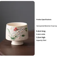 Tasse à thé en porcelaine peinte à la main purement Master Cup Gobelet exquis exclusif pour femmes Japandi Floral Party jetable