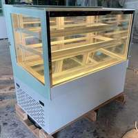 Vitrine à gâteaux commerciale de petite taille, comptoir carré en verre, réfrigérateur pour l'affichage des gâteaux
