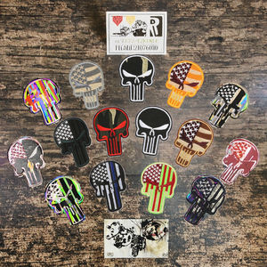 Parches Bordados a Mano con Diseño de Calavera, Envío Rápido, Logotipo Personalizado, Apliques Termoadhesivos para Ropa de Hombre, Tela de Fieltro - Product Image 3