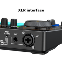Kartu Suara Antarmuka Audio Eksternal Maonocaster XLR dengan Mikrofon Kondensor untuk Mixer Studio Podcast Kartu Suara Eksternal