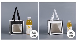 Phân Hủy Sinh Học Bán Buôn Biểu Tượng Tùy Chỉnh Sang Trọng Hoa Bó Hoa Quà Tặng Mua Sắm Túi Vuông Dưới Tote Túi Giấy Bao Bì Với Cửa Sổ - Product Image 2