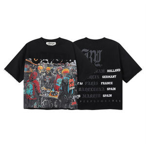 Camiseta Meichao BKYS Retro Hip Hop con Estampado de Personajes y Pedrería, de Algodón, Manga Corta, Corte Holgado, Estilo Urbano, Casual y Moderno para Verano - Product Image 5