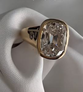 Anillo de joyería fina personalizada con corte antiguo, oro de 9k, 10k, 14k, 18k, oro rosa, amarillo, blanco, diamante de laboratorio/fabricación de piedras preciosas - Product Image 1