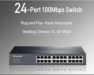 Commutateur Ethernet <span class=keywords><strong>TP</strong></span>-<span class=keywords><strong>Link</strong></span> <span class=keywords><strong>24</strong></span> ports 10/100 Mbps Full-Duplex, Table de tableaux d'adresses MAC 8K, Ports RJ45, Modèle TL-SF1024D, Capacité de commutation 100M - Product Image 6
