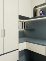 Armoire personnalisée pour enfants, armoire de rangement pour chambre d'enfant avec bureau, meubles pour enfants en bois massif moderne