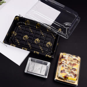 Прямоугольный одноразовый пластиковый лоток для суши на заказ коробка для суши на вынос упаковочная коробка для суши с крышкой - Product Image 2