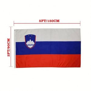 Fabricant de drapeaux, vente en gros, drapeaux personnalisés de la Slovénie en polyester 3x5 pieds (90x150cm), bannières personnalisées avec logo, utilisation promotionnelle - Product Image 2