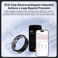 Anneau intelligent de santé R40 avec ECG, EDA, suivi du rythme cardiaque, de l'oxygène sanguin et du sommeil, et étui de charge magnétique IP68 pour les marques OEM ODM