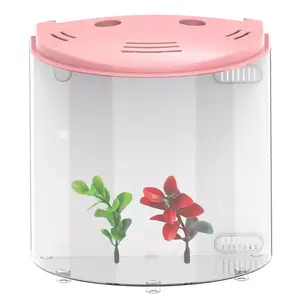 Sunsun 5L Mini Ikan Akuarium dengan Filter Air Tenang Pompa Udara LED Ekologi Portable Usb Nano Desktop Akuarium Betta Ikan Ikan Mas