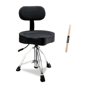 Silla de batería con altura ajustable, diseño de asiento tipo sillín, hidráulica, con respaldo para bateristas - Product Image 1