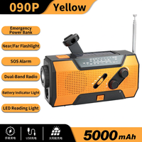 Radio AM FM Tenaga Surya Portabel Dengan Engkol Tangan, Baterai Isi Ulang, Speaker Terintegrasi, Layar LCD Untuk Penggunaan Darurat