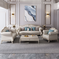 Nouveau design canapé de style américain canapés combinés en cuir véritable pour salon de villa canapé haut de gamme en bois massif de luxe léger