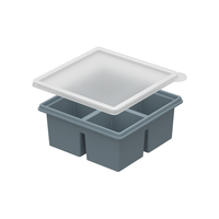 Bac à glaçons en silicone sans BPA avec 4 compartiments moule de sorbetière réutilisable congélateur sûr pour les outils de crème glacée faits maison