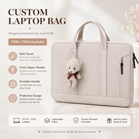 Bolsa para Portátil de Cuero PU Personalizada, Funda Protectora Portátil para Notebook con Bolsillo Frontal con Cremallera, Fabricante OEM ODM