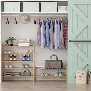 Wooden <b>Shoe</b> <b>Rack</b> 2 Tier Standing <b>Storage</b> Organizer For Bedroom Bathroom Living Room - Product Image 3