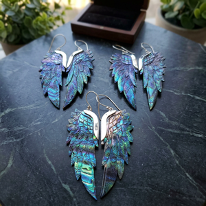 Exclusive Trendy Drop <b>Earrings</b> 925 Sterling <b>Silver</b> Abalone Shell Natural Gemstone Statement Jewelry for Wedding & Party Gift - Product Image 3